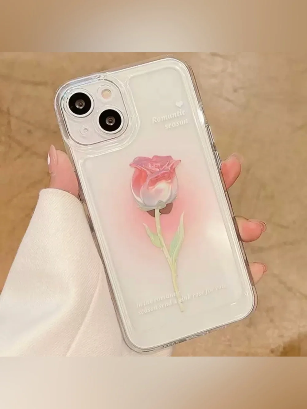 Pink Rose Clear iPhone 17 Pro Max Case